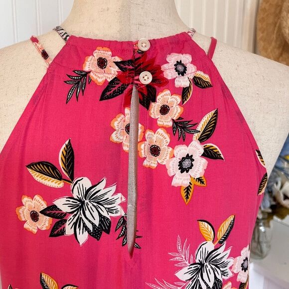 LOFT Zinnia Pink Floral Halter Maxi Dress XS NWT - Picture 3 of 8